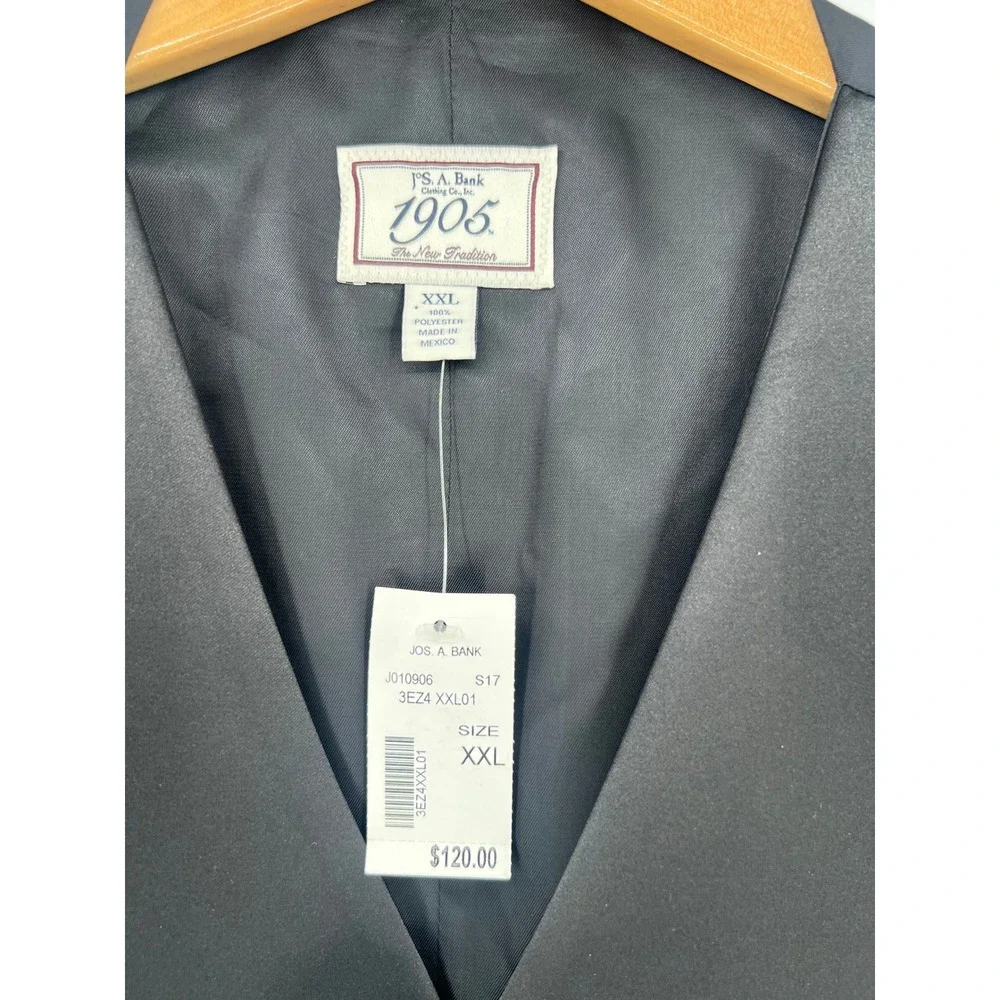 Jos. A. Bank 1905 Black Tuxedo Vest Mens XXL NWT Formal Waistcoat